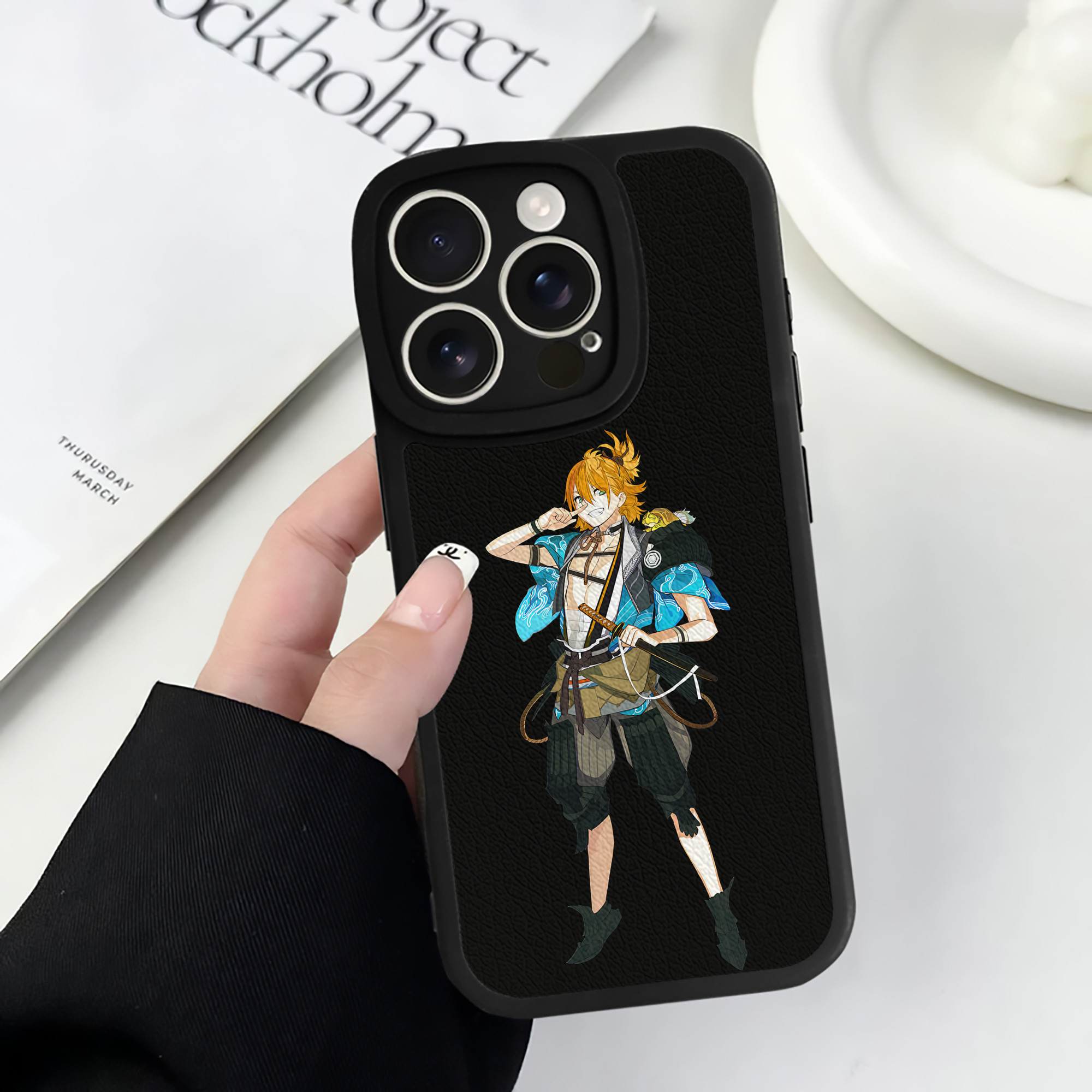 （画像用） 刀剣乱舞 Touken Ranbu 【iPhone 16シリーズ対応】シリコンスマホケース（レザー調） 材質：シリコン